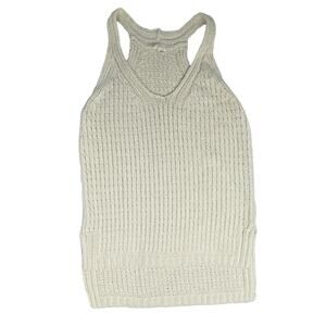 Moth Women’s Knit V neck Razor Back Tank Size Medium Color Cream